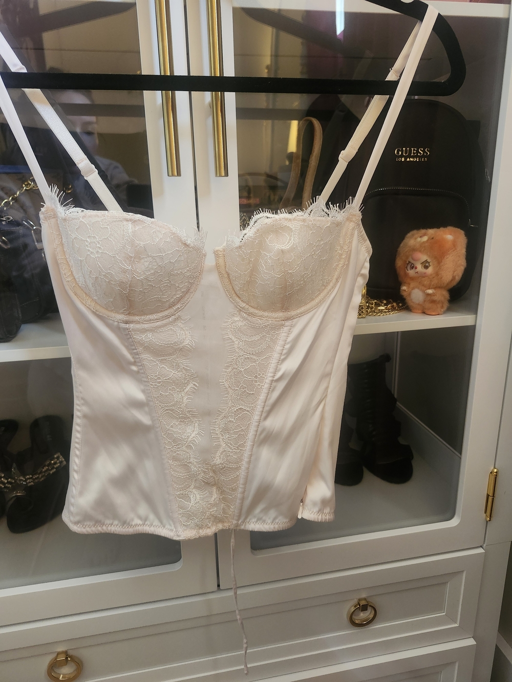 La SENZA Cream/light Pink  Lace-Trimmed Corset